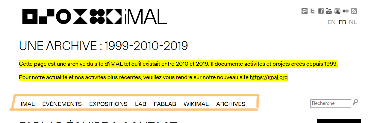 Vision de la navigation présente lors du test.